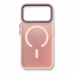 iPhone 17 Pro MagSafe Hoesje – Semi Transparant met Camera Bescherming - Roze 2
