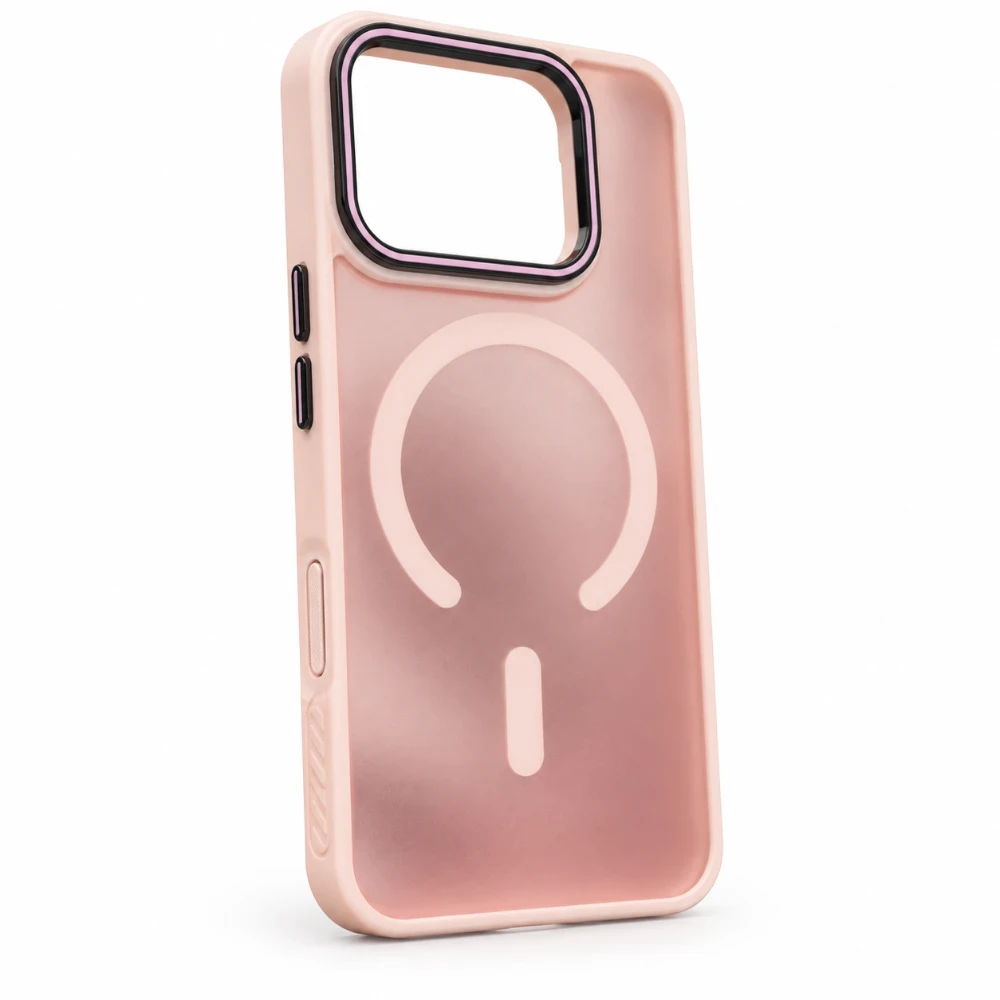 iPhone 17 Pro MagSafe Hoesje – Semi Transparant met Camera Bescherming - Roze 2