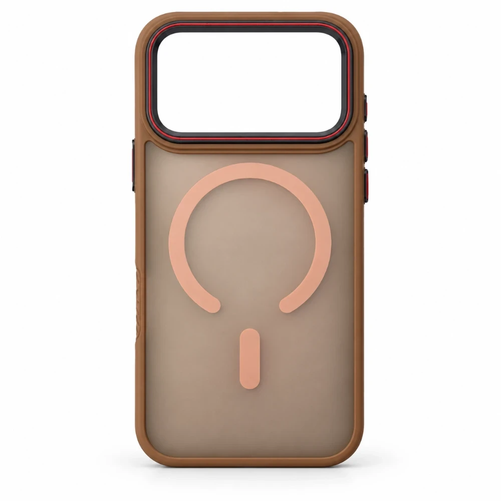 iPhone 17 Pro Max MagSafe Hoesje – Semi Transparant met Camera Bescherming - Bruin 2