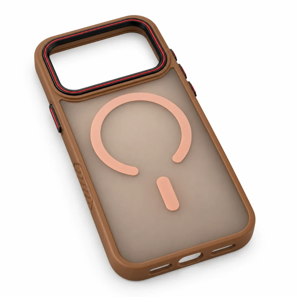 iPhone 17 Pro Max MagSafe Hoesje – Semi Transparant met Camera Bescherming - Bruin 2