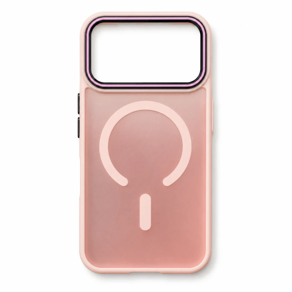 iPhone 17 Pro Max MagSafe Hoesje – Semi Transparant met Camera Bescherming - Roze 2