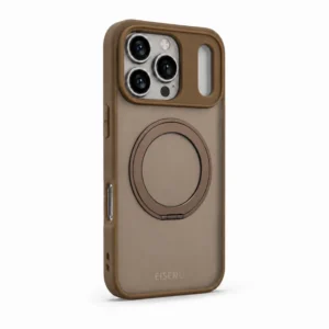 iPhone 17 Pro Max MagSafe hoesje met 360° draaibare-ring standaard - Bruin