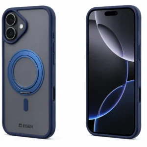 iPhone17 MagSafe hoesje met 360° draaibare-ring standaard - Blauw 4